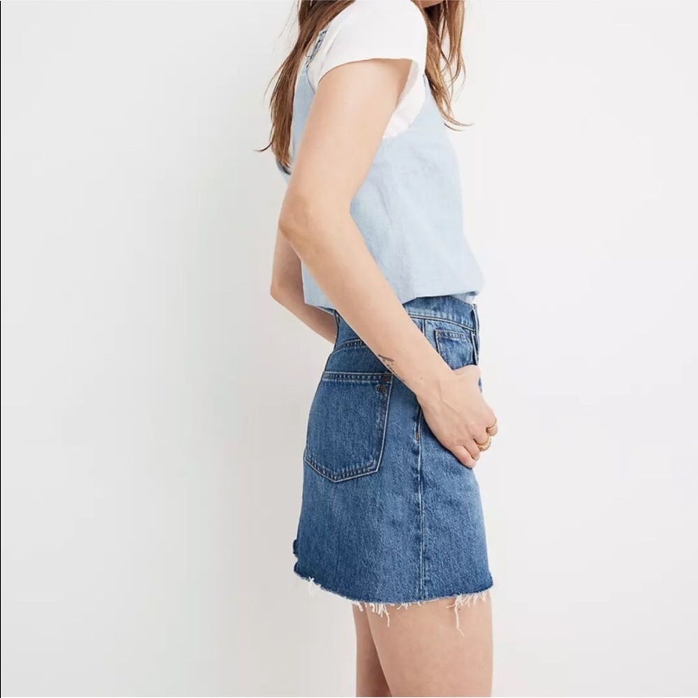Madewell Rigid A-Line Denim Mini Skirt - Picture 2 of 13